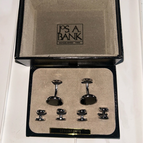 Jos. A. Bank Other - New Jos. A. Bank Black and Silver Genuine Onyx Cufflinks Set